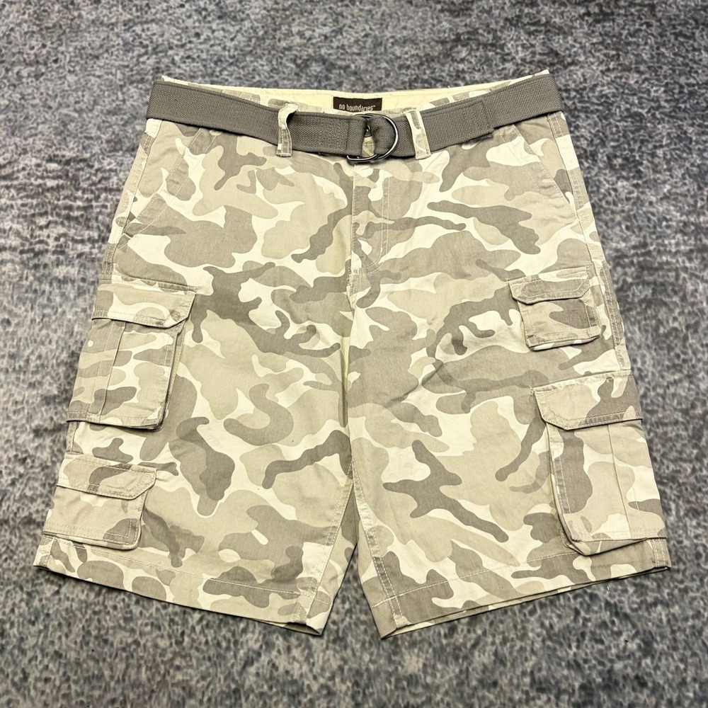 No Boundaries Cargo Shorts Khaki Camo Mens 36 Camouflage Skater Y2K